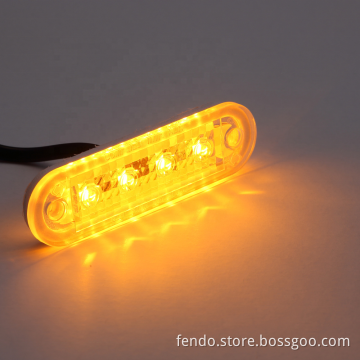 4LED Amber Clearance Light - LED Side Marker Lights for Trucks and Trailers (0.4W)